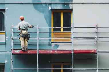 Baugerüst an Hauswand
